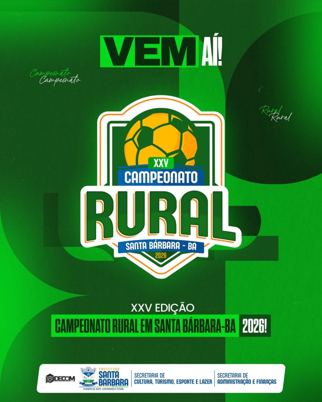 Vem aí, a XXV Edição do Campeonato Rural em Santa Bárbara-BA 2026