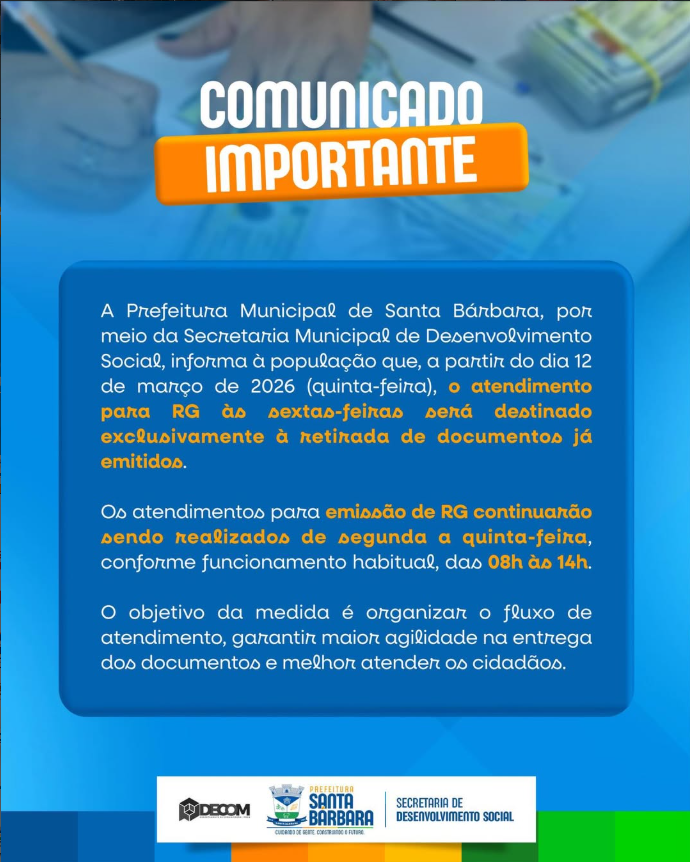 Atenção, população!