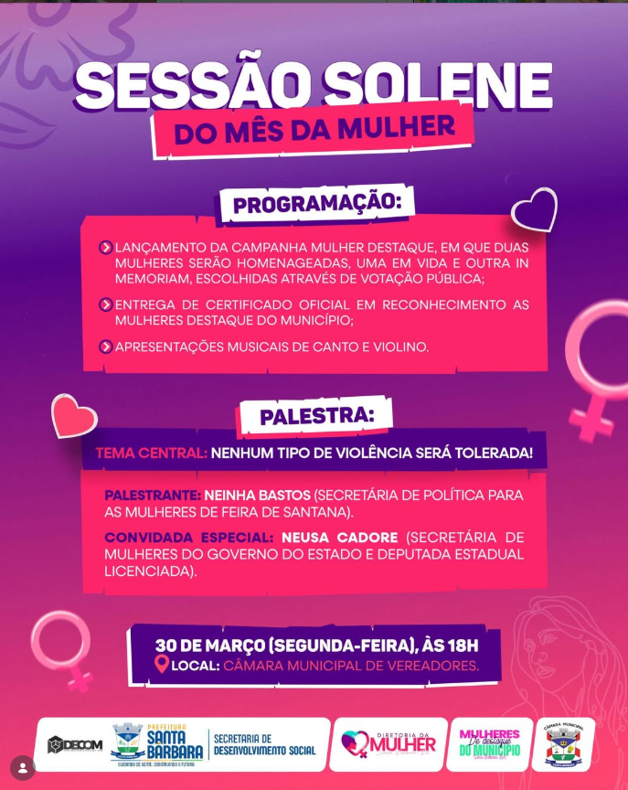 Sessão Solene do Mês da Mulher