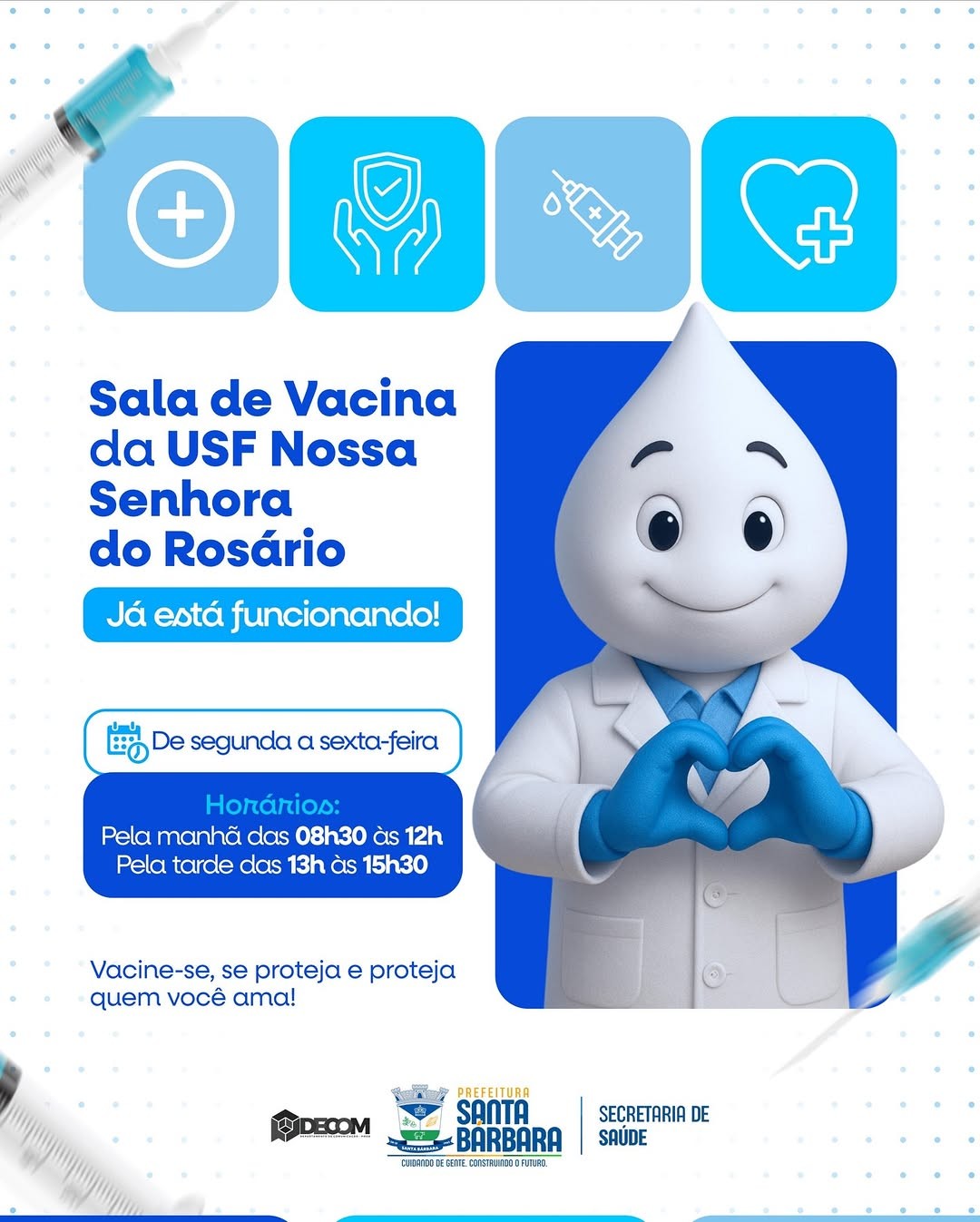A Sala de Vacina da USF Nossa Senhora do Rosário já está funcionando