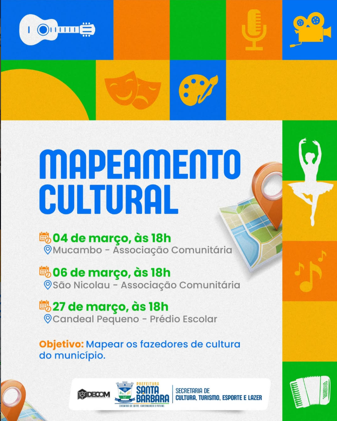 Mapeamento Cultural - Objetivo: Mapear os fazedores de cultura do município.